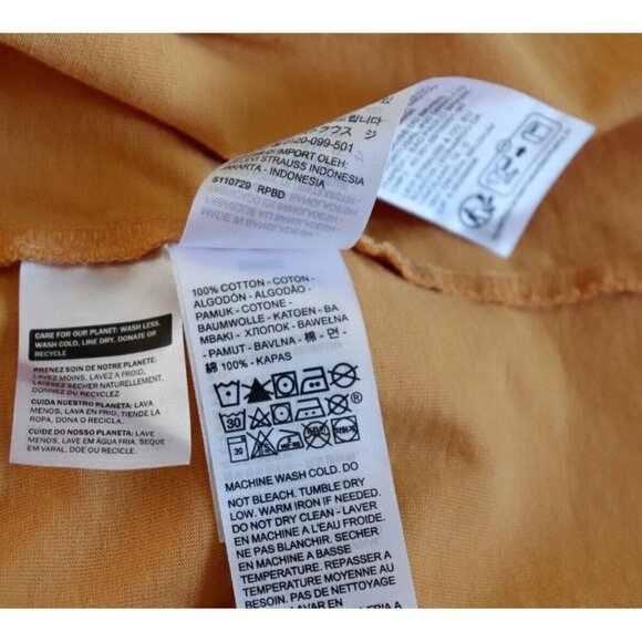 Levi's Women's XS Golden Yellow Camp Graphic T-Shirt 100% Cotton Boxy Fit Tee - Picture 4 of 8